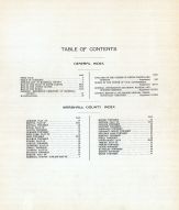 Table of Contents, Marshall County 1910